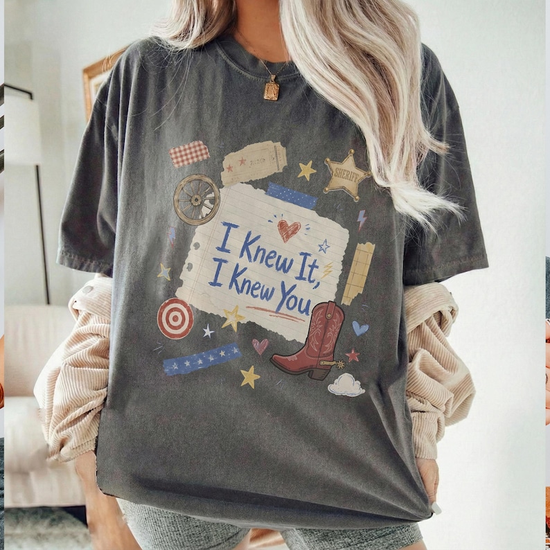 Comfort Colors I Knew It I Knew You Shirt, TS 2026 Tshirt for Fan, Toy Story Song Inspired Tshirt Pepper/Charcoal