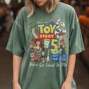 Vintage Toy Story Signatures Comfort Colors Shirt, Retro 1928 Youve Got A Friend In Me Tee, Disneyland WDW Family Matching Vacation Gift Moss/Military Green