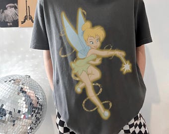 Vintage Comfort Colors Disney Peter Pan Tinker Bell Shirt, Tinkerbell Princess Shirt, Retro Y2K Disney Princess Shirt, Fairy Style Shirt