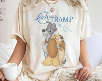Lady and the Tramp Shirt, Retro Disney Couple Shirt, Vintage Spaghetti Scene Comfort Colors, Disney Anniversary Gift, Couple Matching Tee