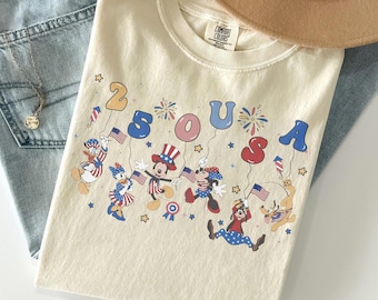 Disney Trip Red White and 250 Tee,Disney Mickey And Friends 250th Anniversary Shirt, Disney 4th of July Shirt, America 250 Tee