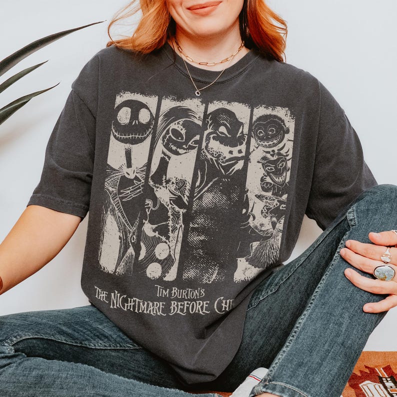 Nightmare Before Christmas Shirt, Halloween Sweatshirt, Jack and Sally Shirt, Funny New Year Shirt, Happy New Year, Gift New Year Shirt Pepper/Charcoal