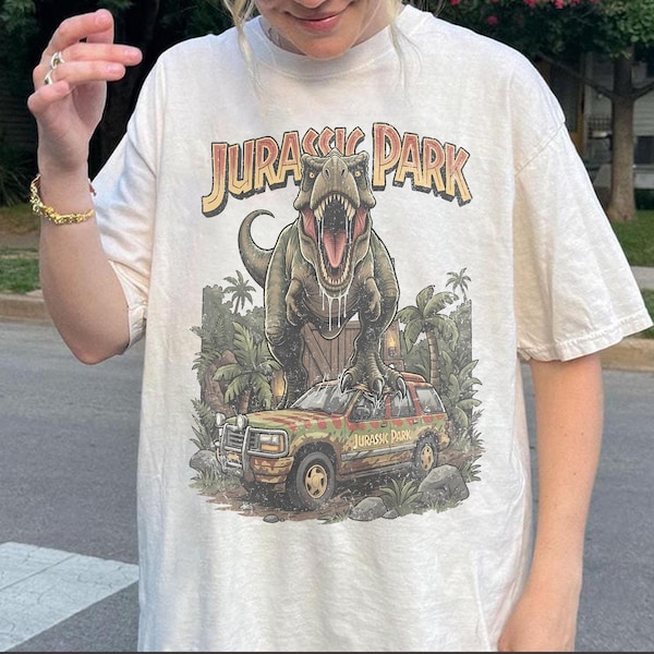 Vintage Jurassic Park Comfort Colors Shirt, Retro Jurassic Park Entrance with Tour Shirt, Jurassic Park Dinosaur T-rex Shirt, Jungle Trip