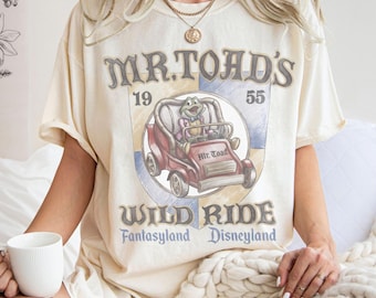 Retro Comfort Colors Mr Toad's Wild Ride Fantasyland Disneyland 1955 Shirt, Mr. Toad's Taxi Service Tee, Wild Ride Tee, Family Trip Shirt