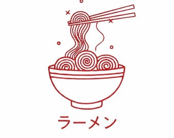 Ramen Noodles Machine Embroidery Pattern Embroidery Design Digital