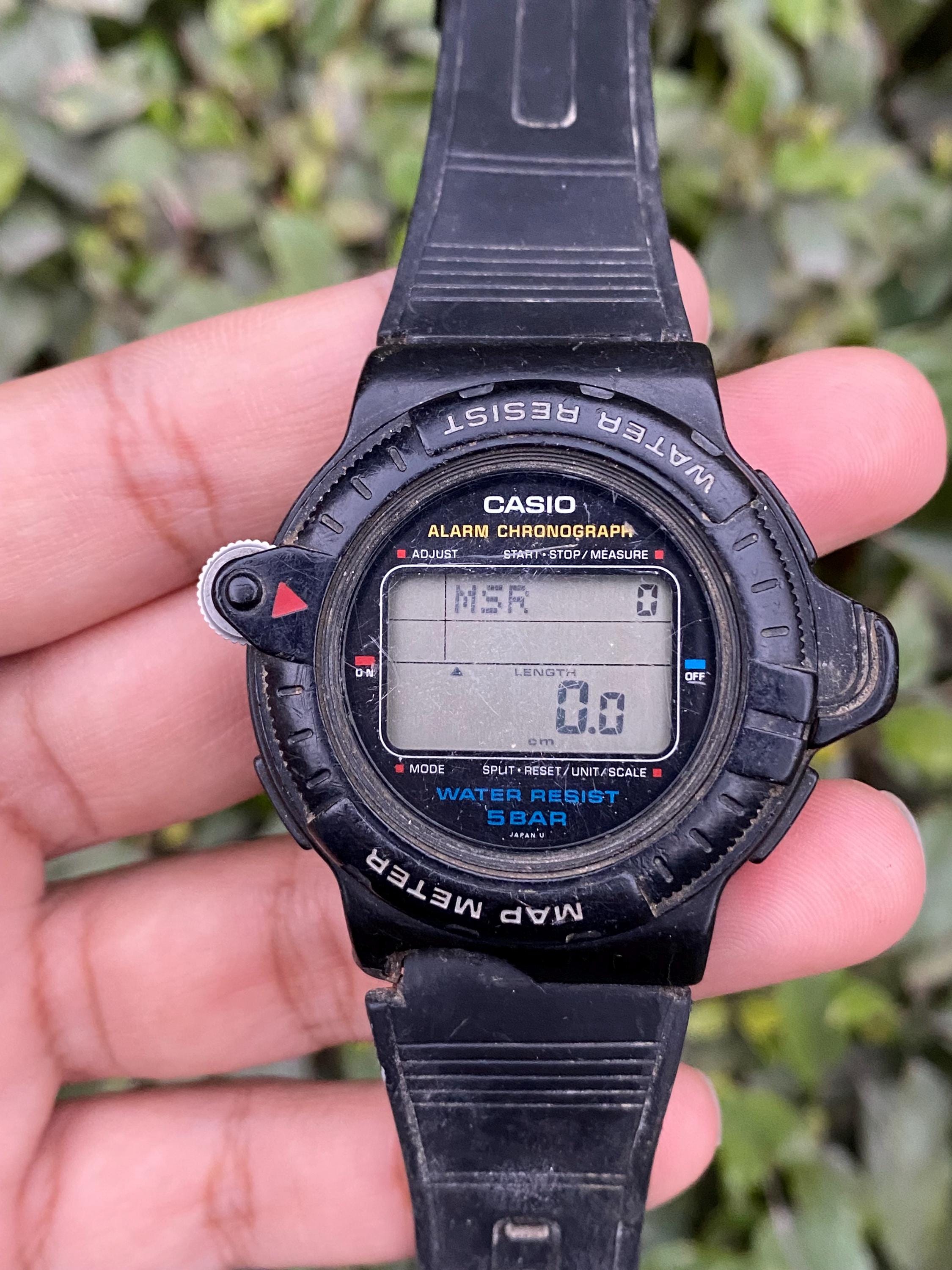 Vintage Rare 1990 Casio Map Meter Digital Quartz 693 MAP-100 Japan Made ...