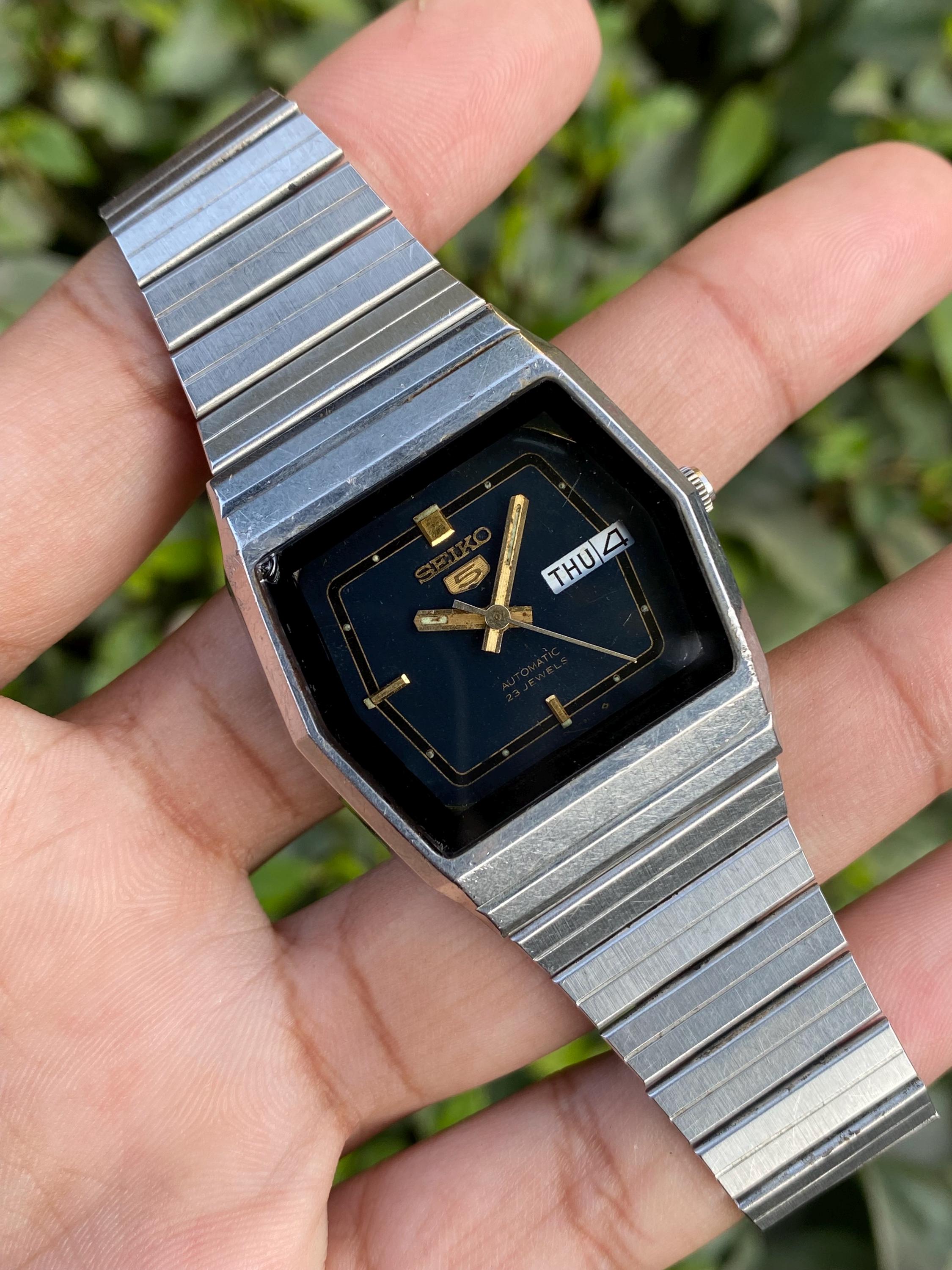 Vintage Rare Seiko 5 Automatic 6349-5460 A Day/date TV Model Shape