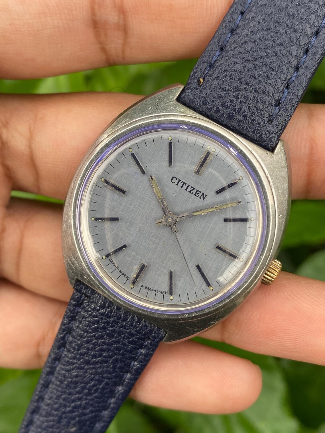 Vintage Rare Dress CITIZEN Manual 17 Jewels 4-821041 SMH Sire Blue Dial 8220 Wristwatch for Men's, photo 2 of 5