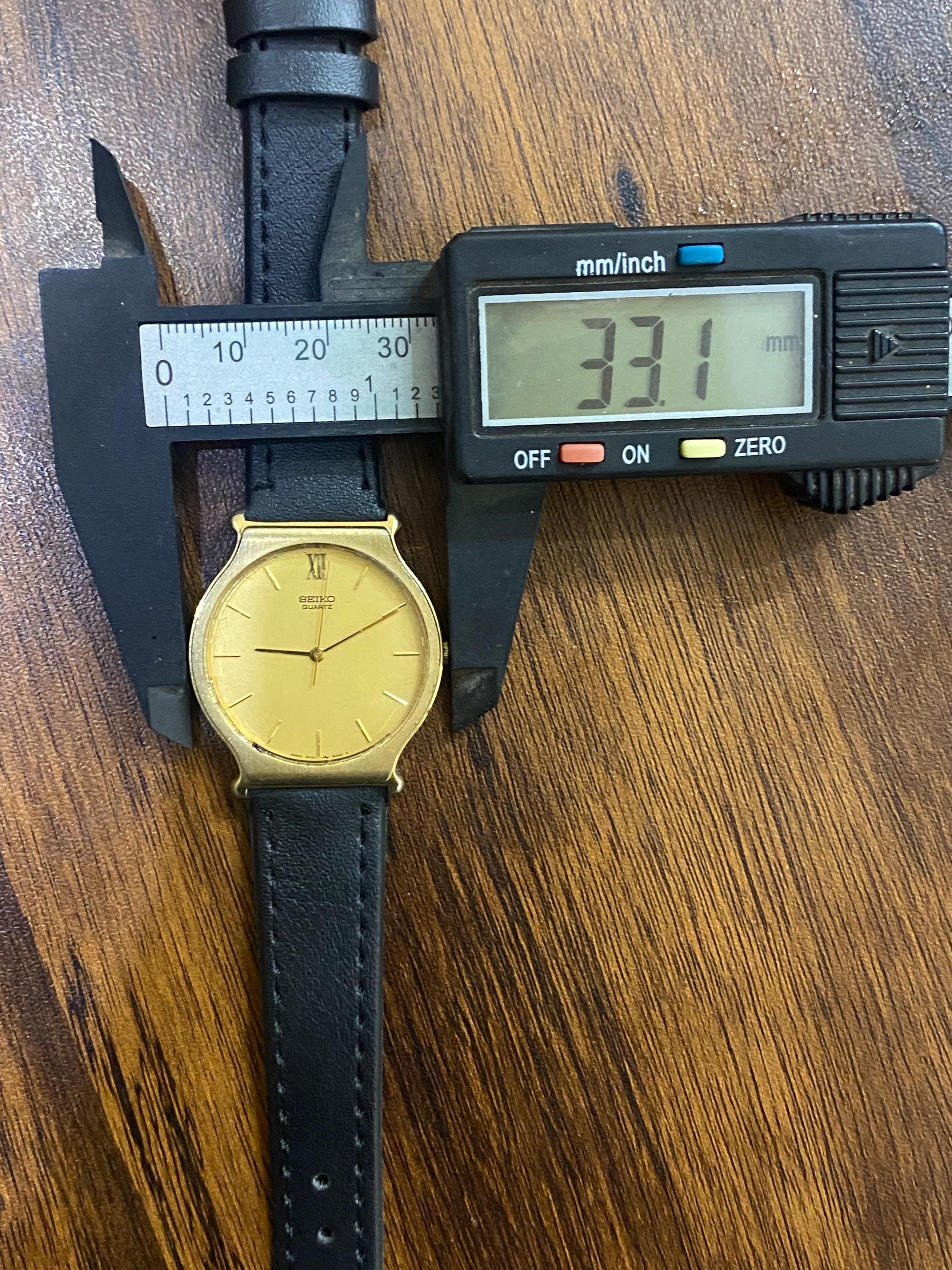 Vintage Rare July 1987, Classic Slim Seiko Quartz Golden Dial 5Y31