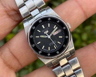 Seiko 5 Railway Time 7S26-3160 Luminous Dial Automatic Day/date