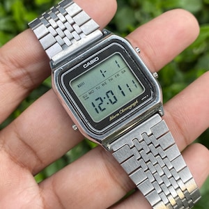 Vintage Rare Casio Slim Digital Quartz 449 SA-70 All Stainless