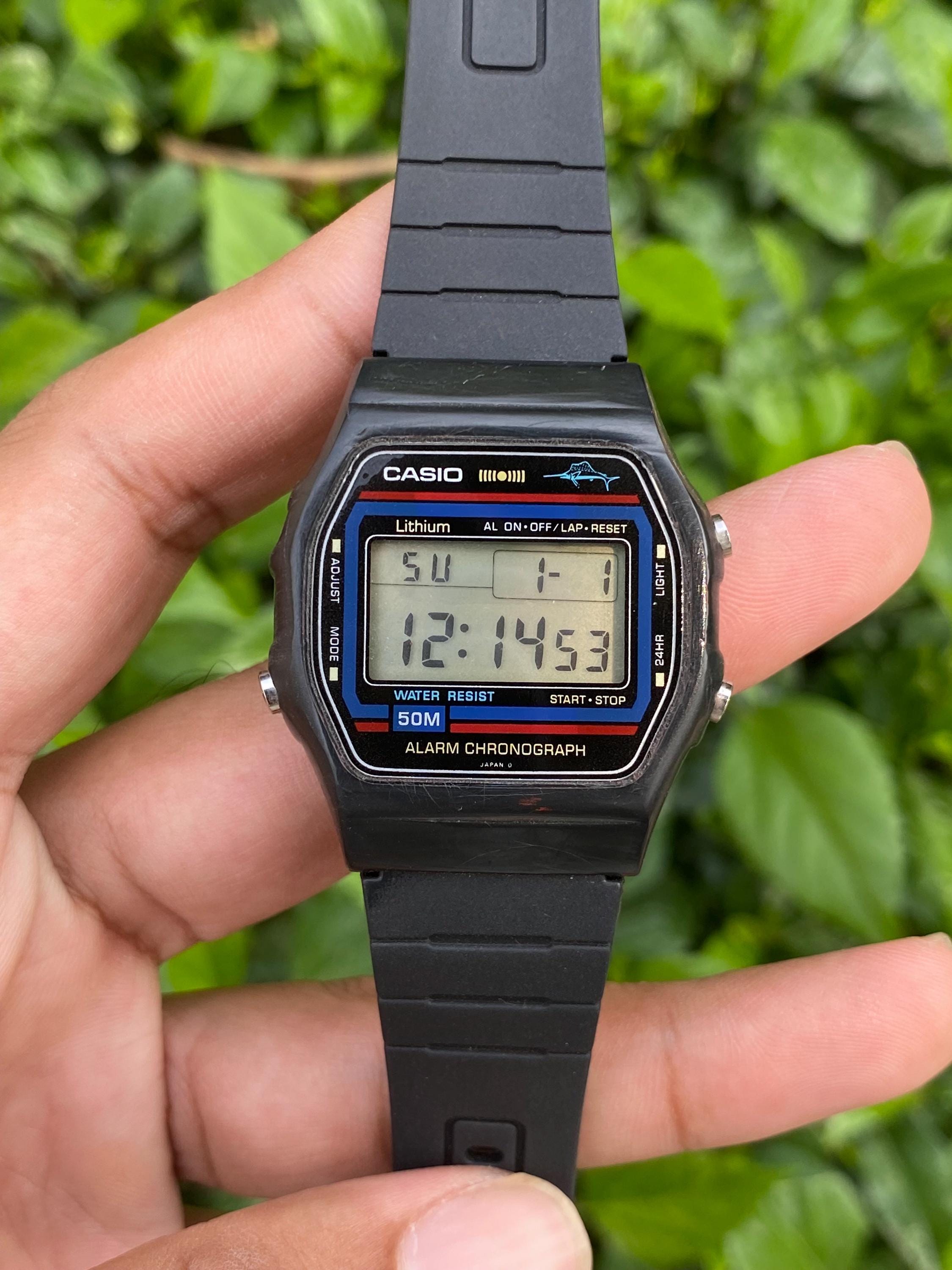 Vintage Casio Marlin Quartz Digital 248 W-24 Alarm Wristwatch for