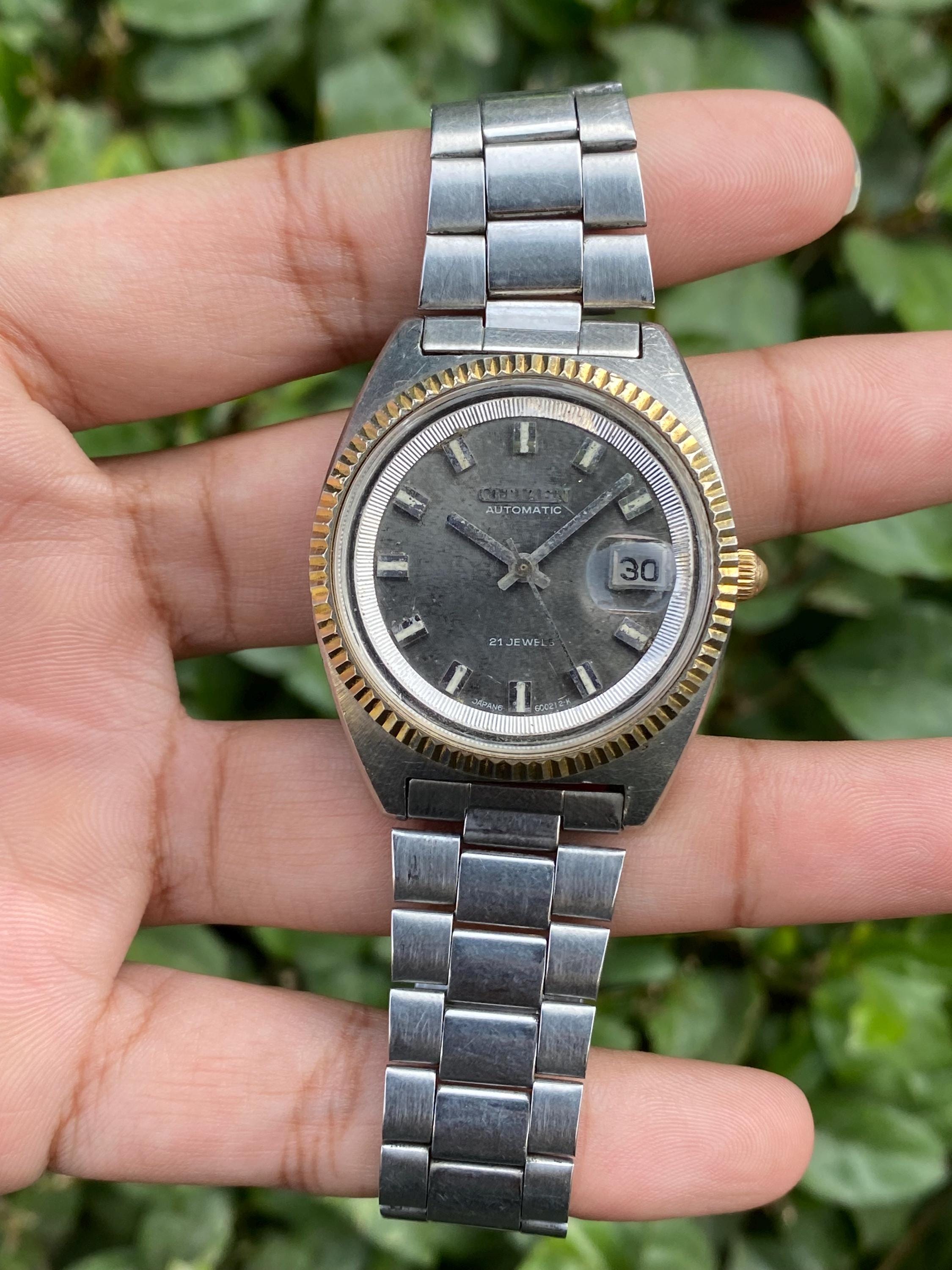 Vintage Rare Citizen Fluted Bezel Automatic Date Function 4-652347