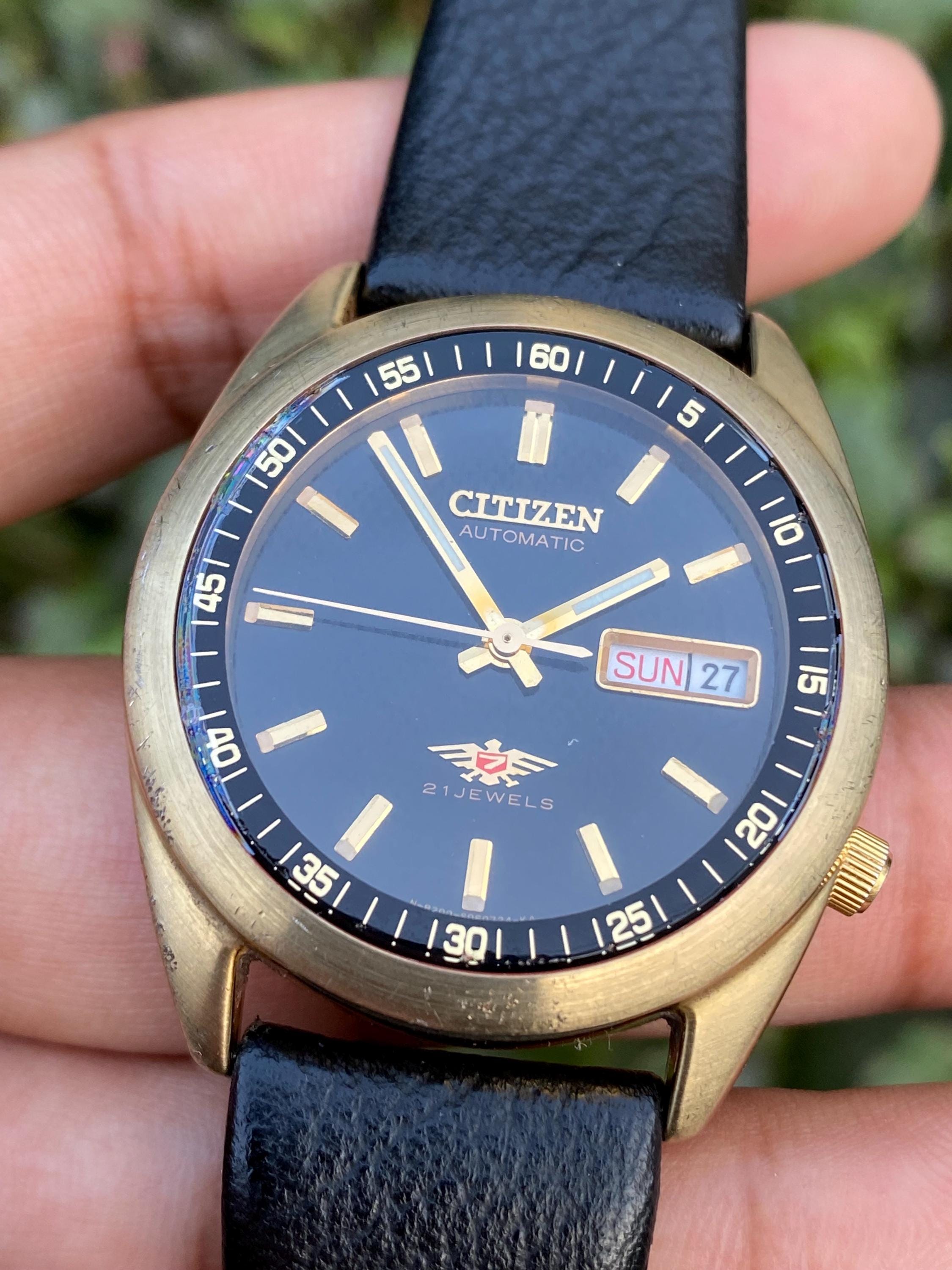 Vintage Rare CITIZEN 7 Eagle Automatic Golden Day/date 4-S024048