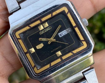 Vintage Rare SEIKO 5 Automatic Big Size 6349-5220 F Day/date TV