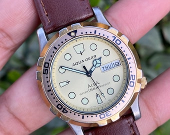 Seiko Alba Aqua Gear Diver V348-6A50 Vintage Men's Watch - Etsy