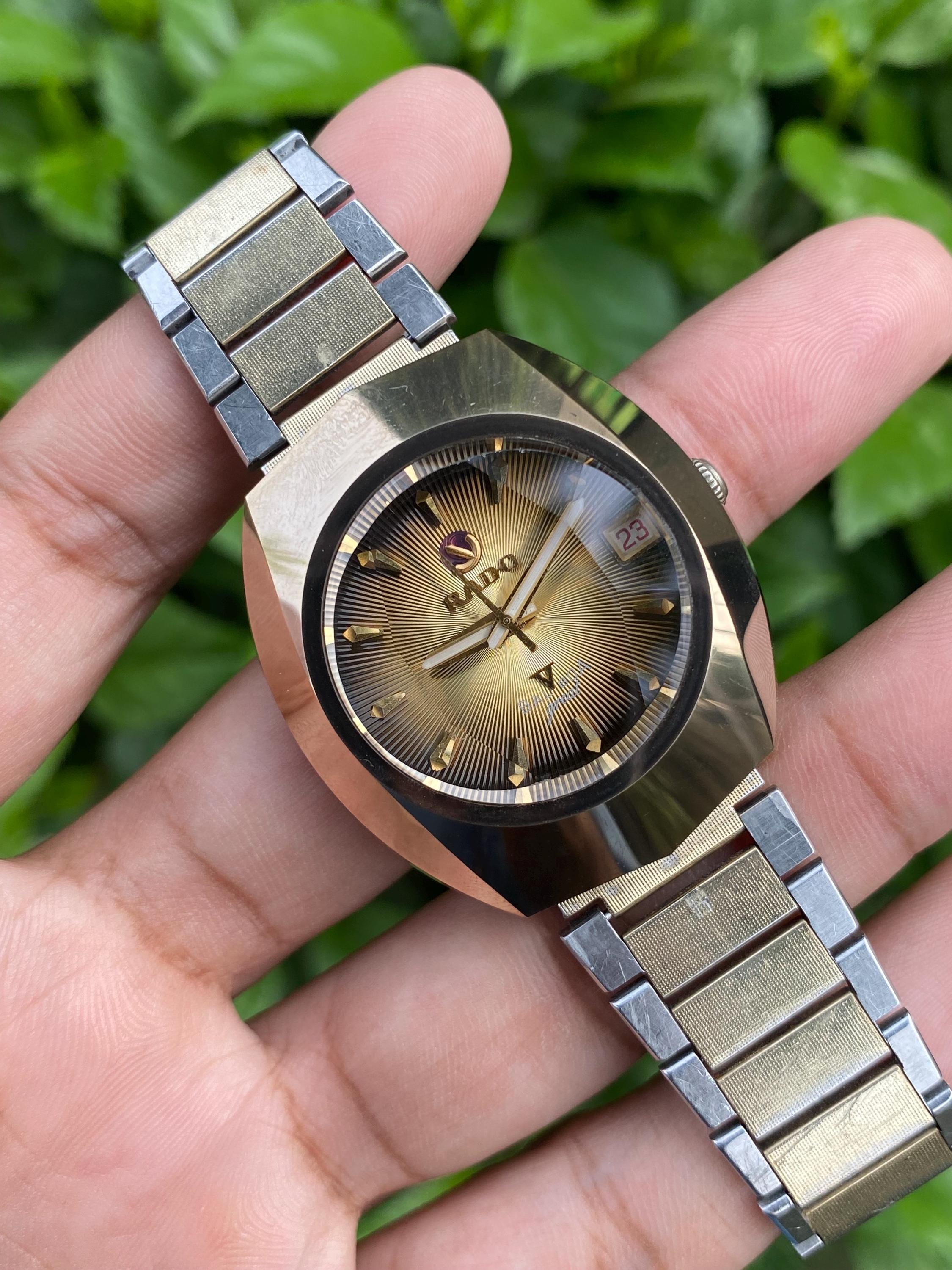 Vintage Rado Balboa V Great Automatic Date Function Gold Dial 36mm