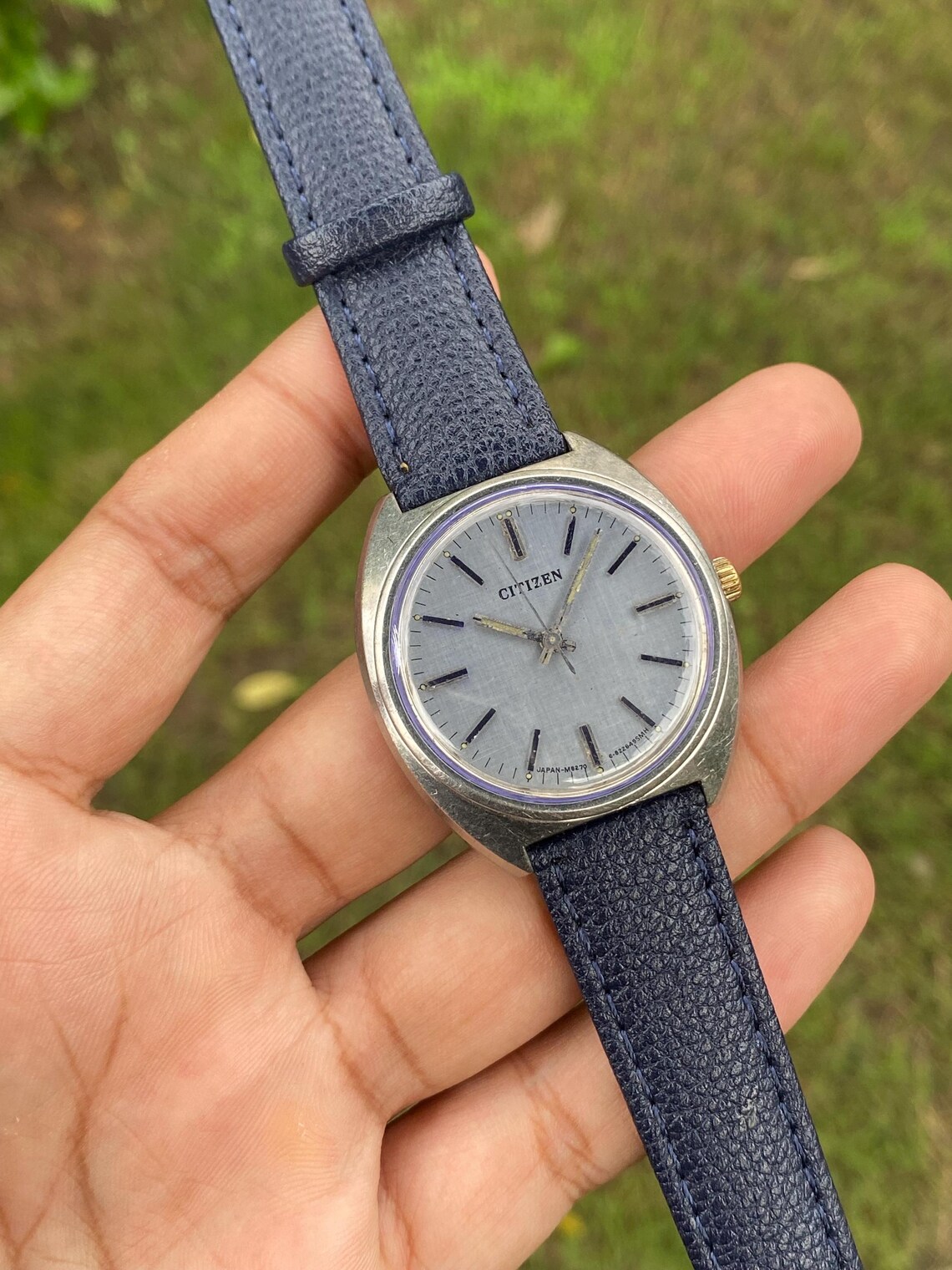 Vintage Rare Dress CITIZEN Manual 17 Jewels 4-821041 SMH Sire Blue Dial 8220 Wristwatch for Men's, photo 4 of 5