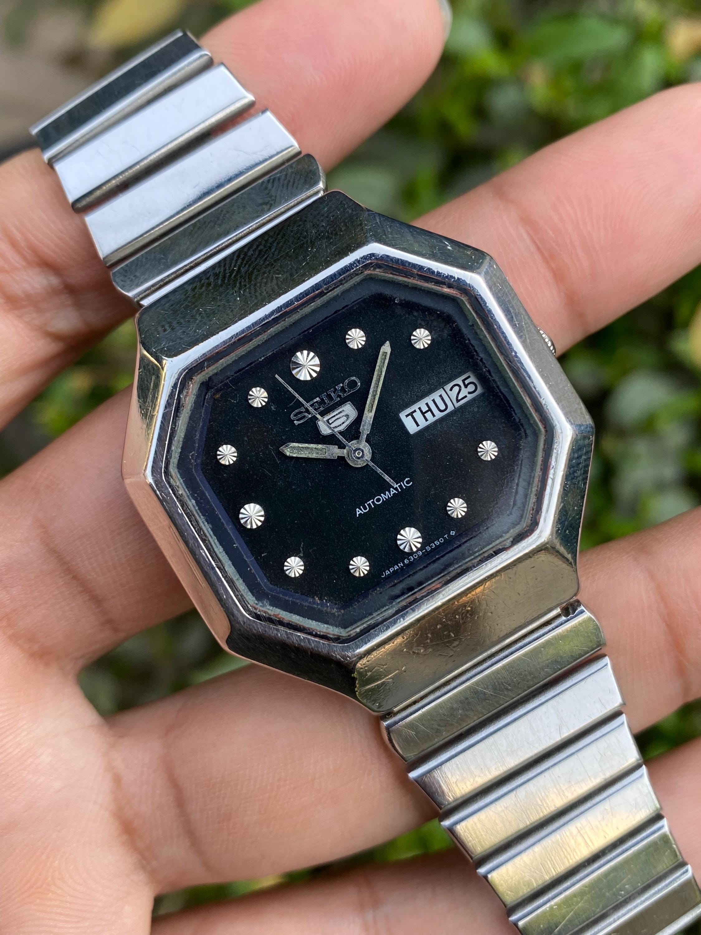 Vintage Rare April 1981, Seiko 5 Automatic 6309-527A Day/date TV