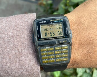 Vintage Casio Data Bank Telememo 30 Calculator Digital 1253 DBC-30