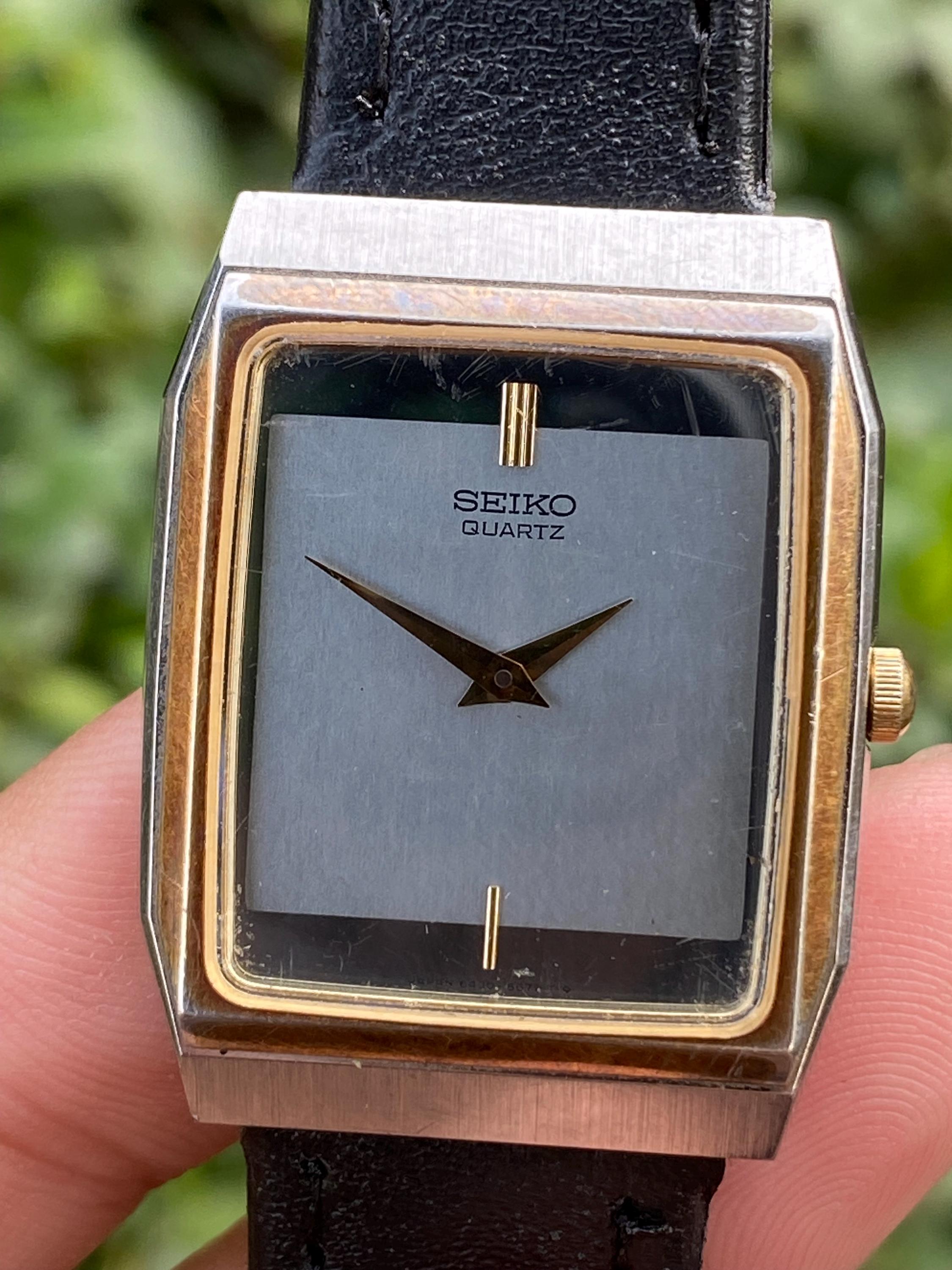 Vintage Rare April 1982, Seiko Tank Sample Quartz Silver Mirror