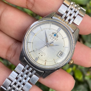 Vintage Rare ORIENT AAA SWIMER Automatic 21 Jewels Date Function Beads Of Rice Bracelet Japan Made Wristwatch for Men’s
