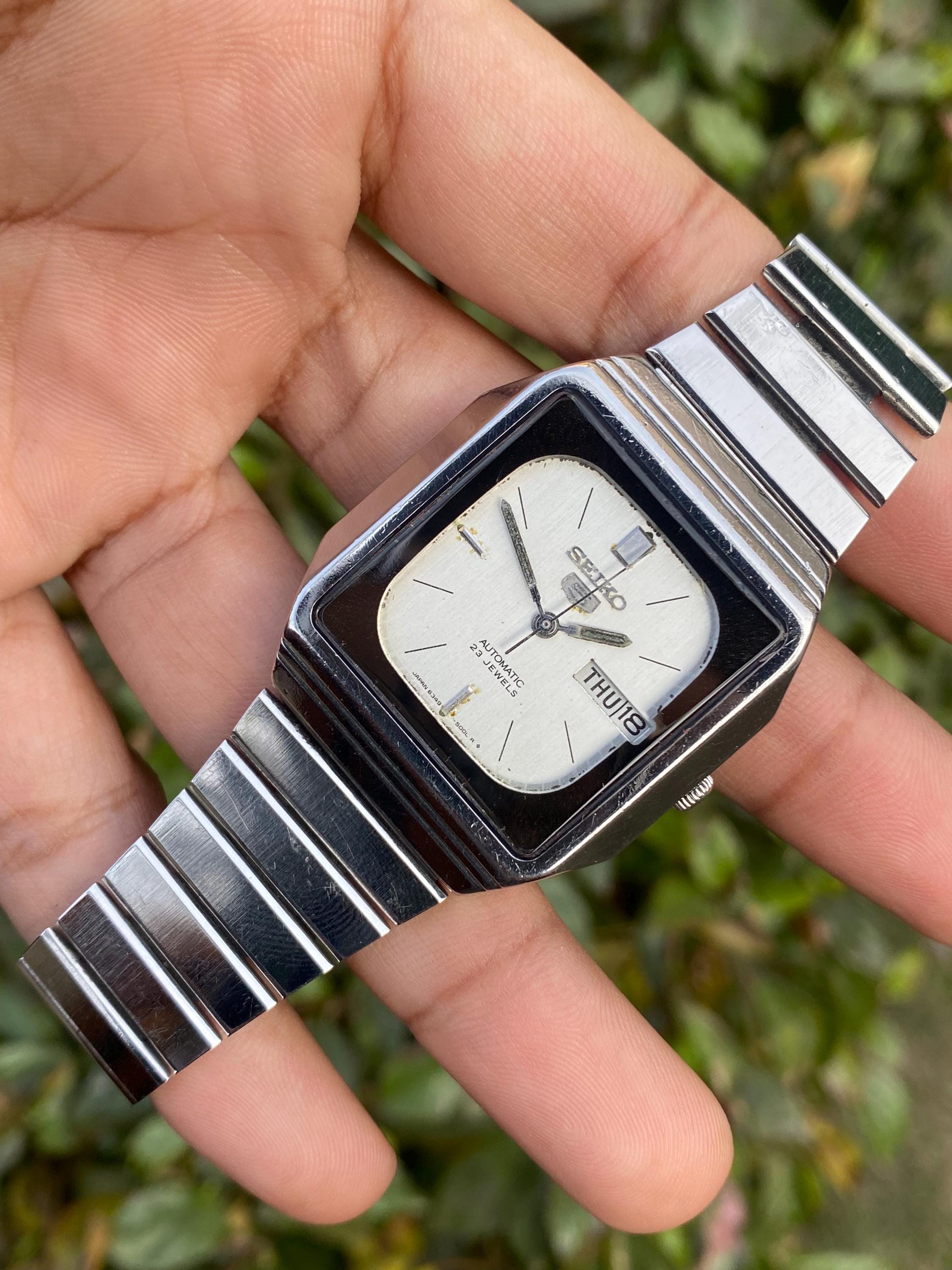 Vintage Rare Seiko 5 Automatic 6349-5000 A6 Day/date TV Shape