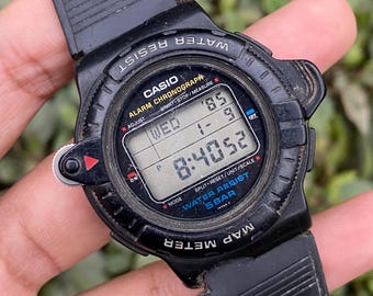 Vintage Casio MAP 100 Map Meter Watch Rare - Etsy UK