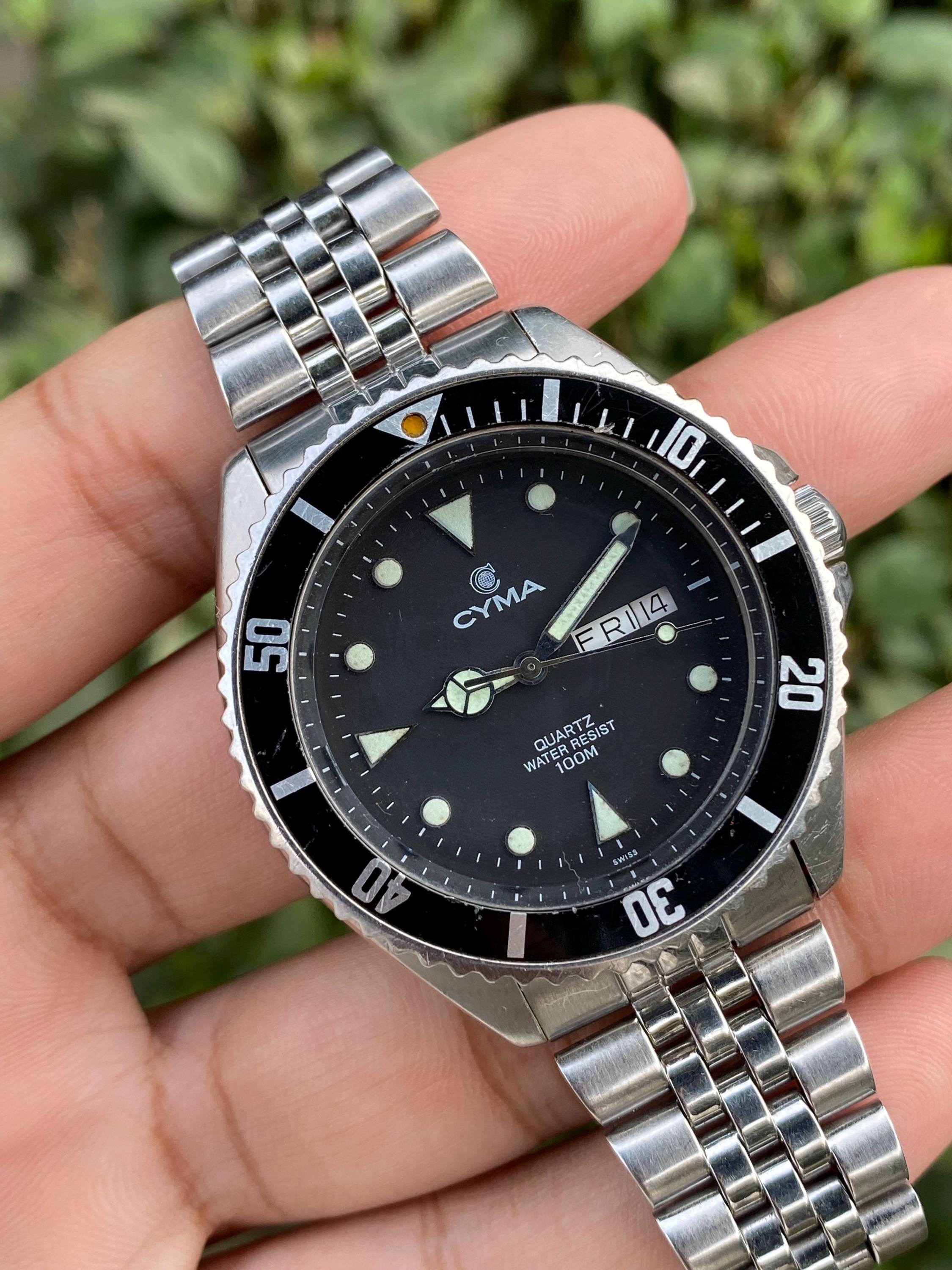 CYMA クォーツ 腕時計 ダークブルー Cyma vintage watch - Etsy 日本 