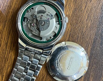 Vintage Oct 1983, Seiko 5 Automatic 4227-00H0 Day/date Blue Dial