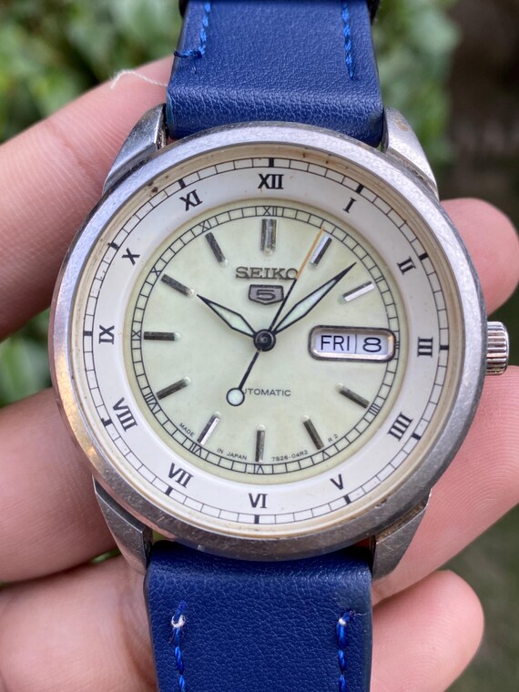 Vintage 1990s, Seiko 5 Automatic Big Size Roman Numer… - Gem