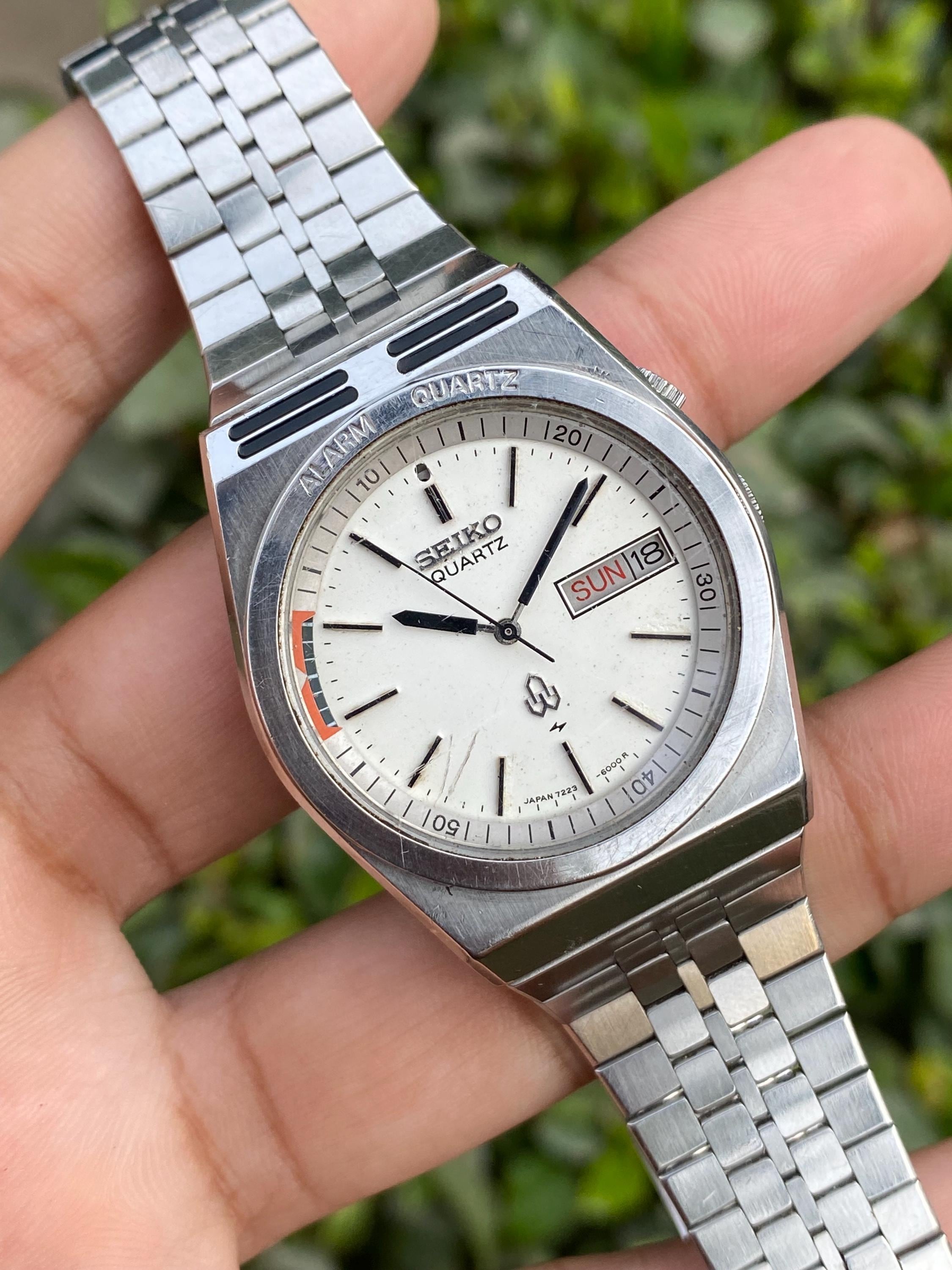 Vintage Nov 1989, SEIKO Twin Quartz White Dial 7223-6000 G Alarm