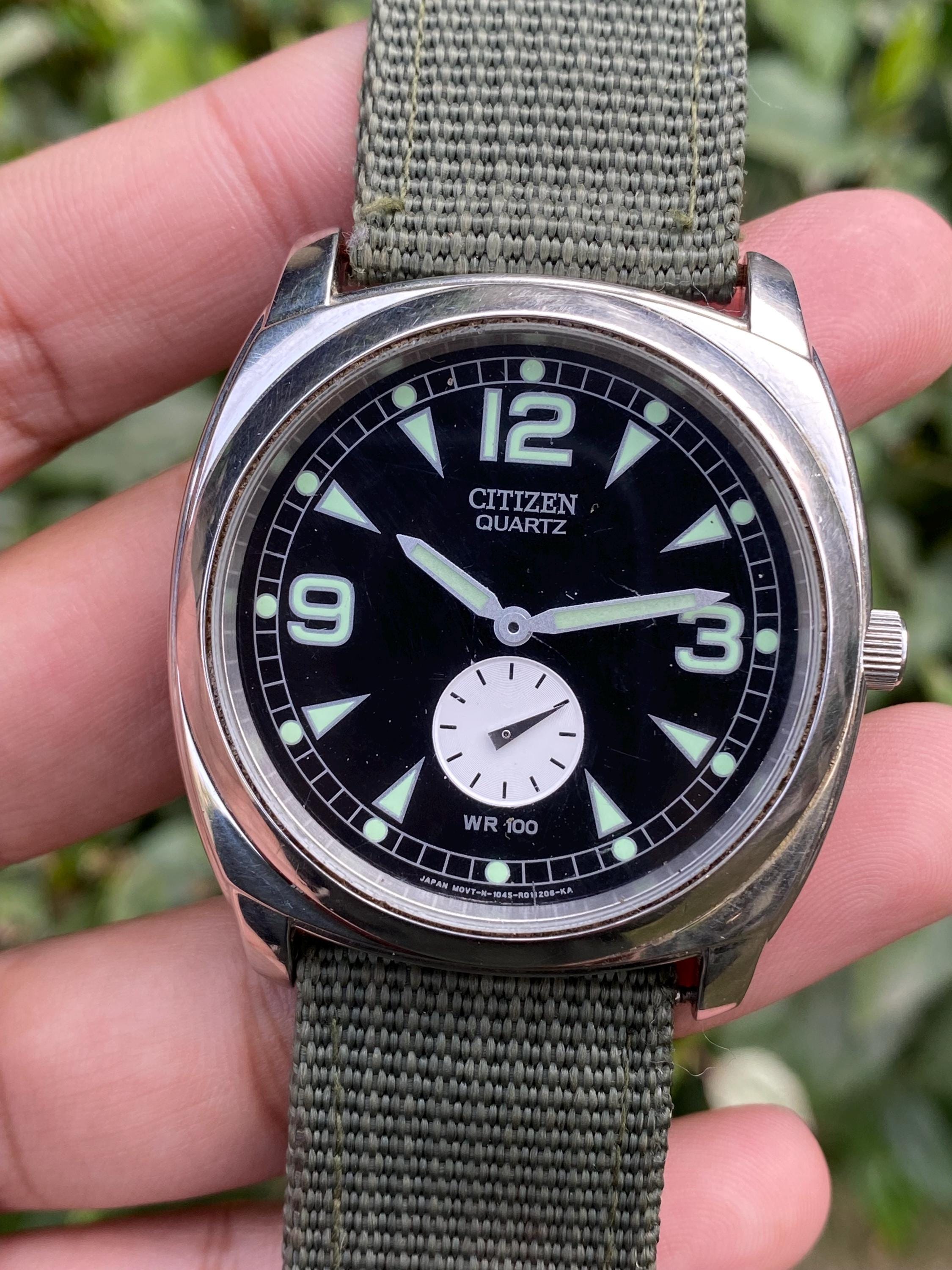 Vintage Rare Citizen Military Big Size Quartz 1045-R001019 RC