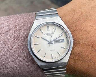 Vintage Rare Classic Citizen Automatic Day/date 4-653971 TA Japan