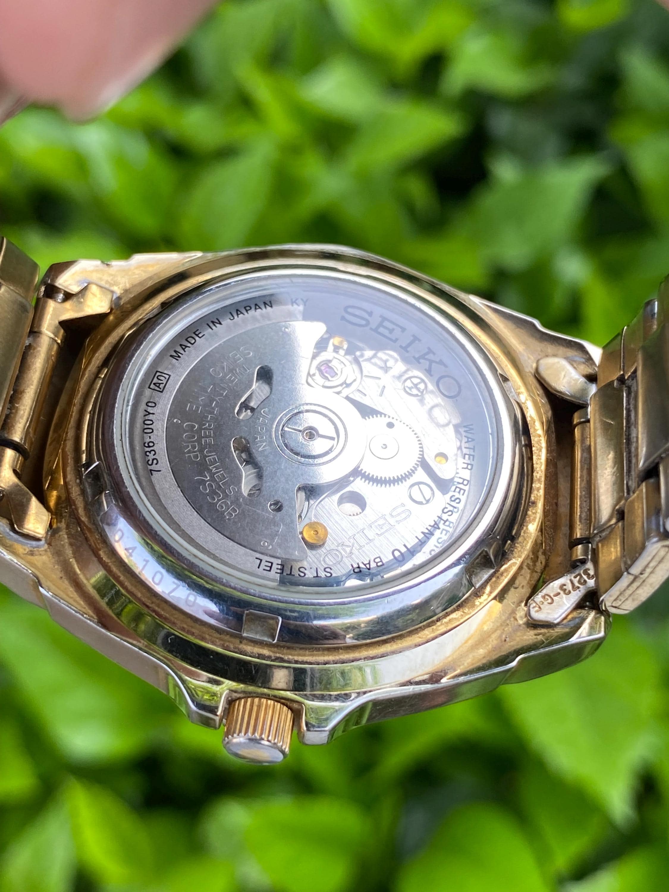 Big Size Seiko 5 Sports Automatic 7s36-00y0 Day/date Gold Plated