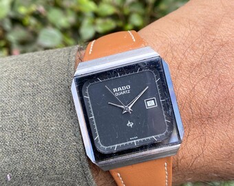 Vintage Rado Diastar Quartz Ref No. 129.2025.4 Date Function Black