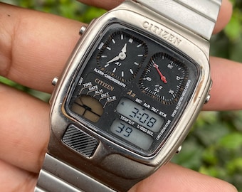 RARE Citizen Ana Digi Temp Quartz Digital Men's Watch Excellent