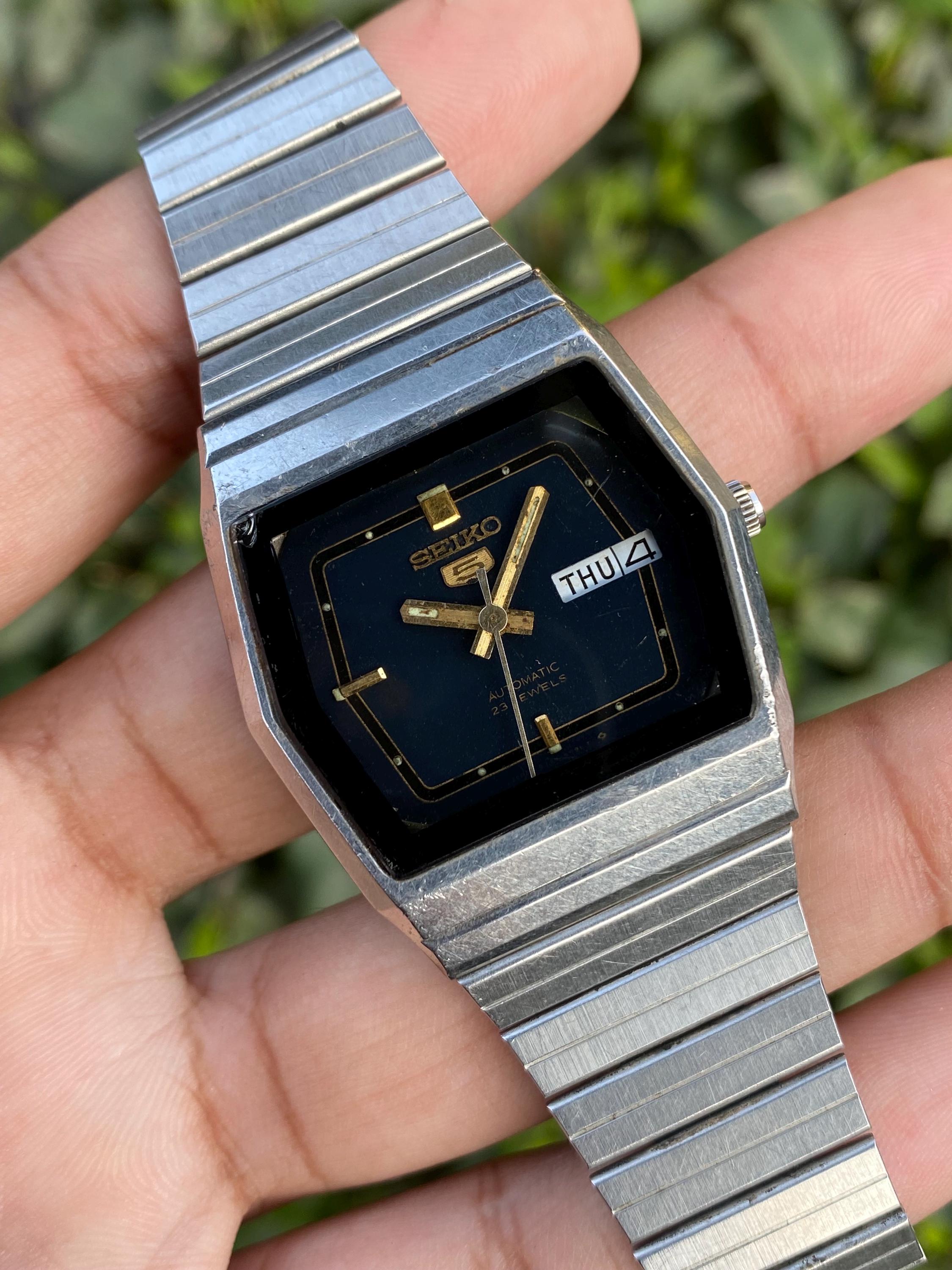 Vintage Rare Seiko 5 Automatic 6349-5460 A Day/date TV Model Shape