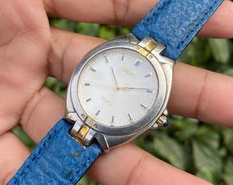 Vintage Rare Feb 1987, Dress Seiko Dolce Blue&white Dial Quartz
