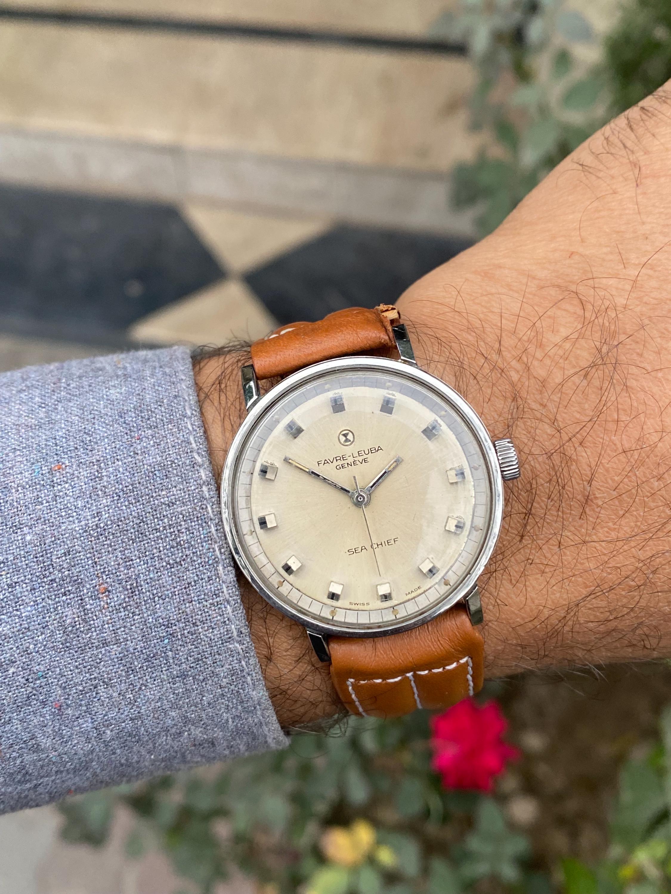 Vintage Rare Classic Favre Leuba Sea Chief Geneve Manual Swiss 