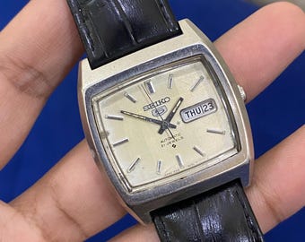 Vintage Rare Seiko 5 Automatic 6319-5020 Day/date TV Shape Square