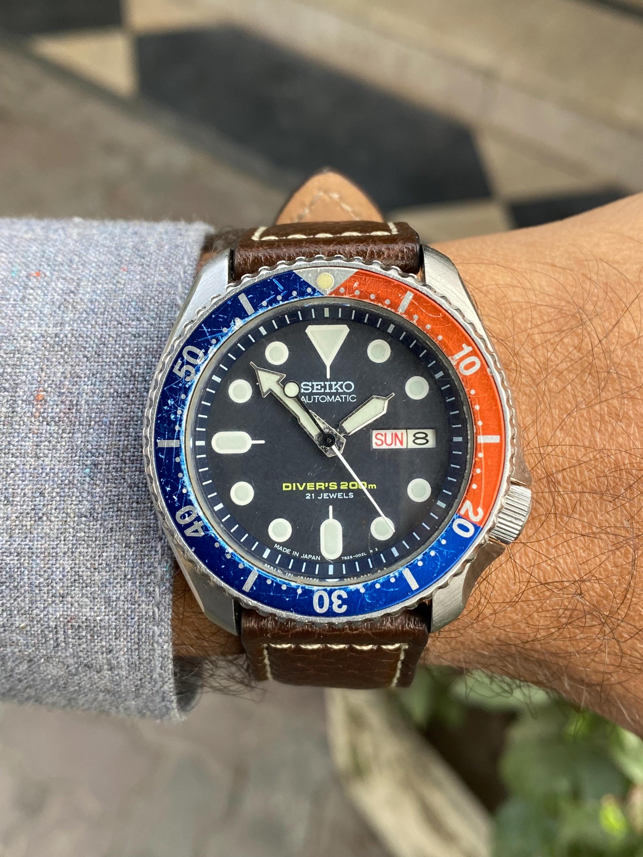 Vintage Rare SEIKO Pepsi Scuba Diver 200m SKX009 7S26-0020