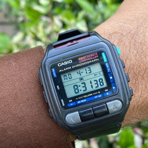 Vintage sällsynt Casio TV & VCR fjärrkontroll digital kvarts 1173 CMD-30B C alarmfunktion armbandsur för män