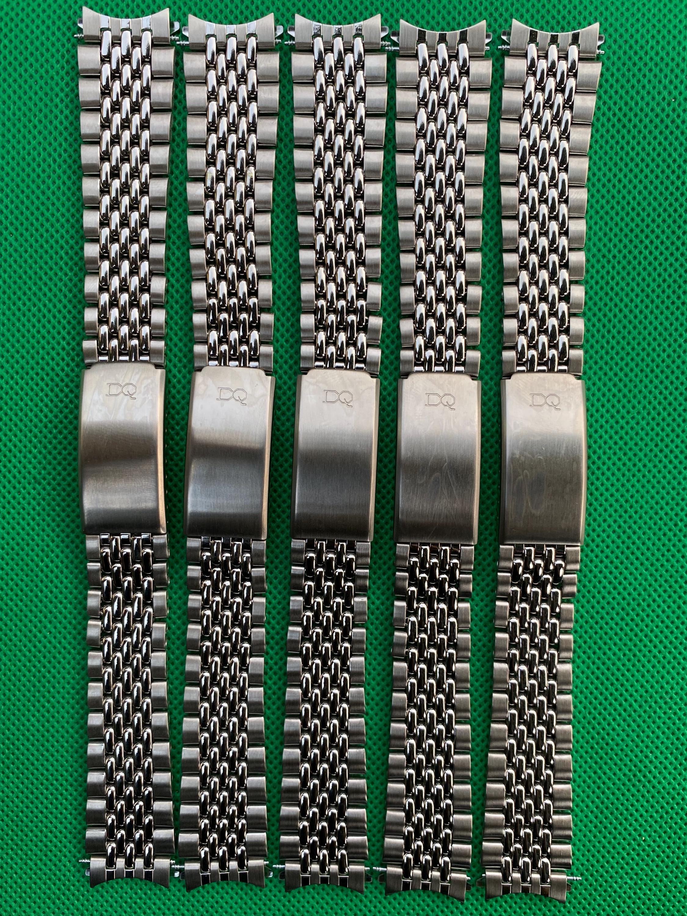 Cinturino StrapHabit Beads Of Rice In Acciaio Inox – Stile Vintage, Disponibile In 18/19/20/21/22/24 Mm, Argento, Con Chiusura 20 Mm