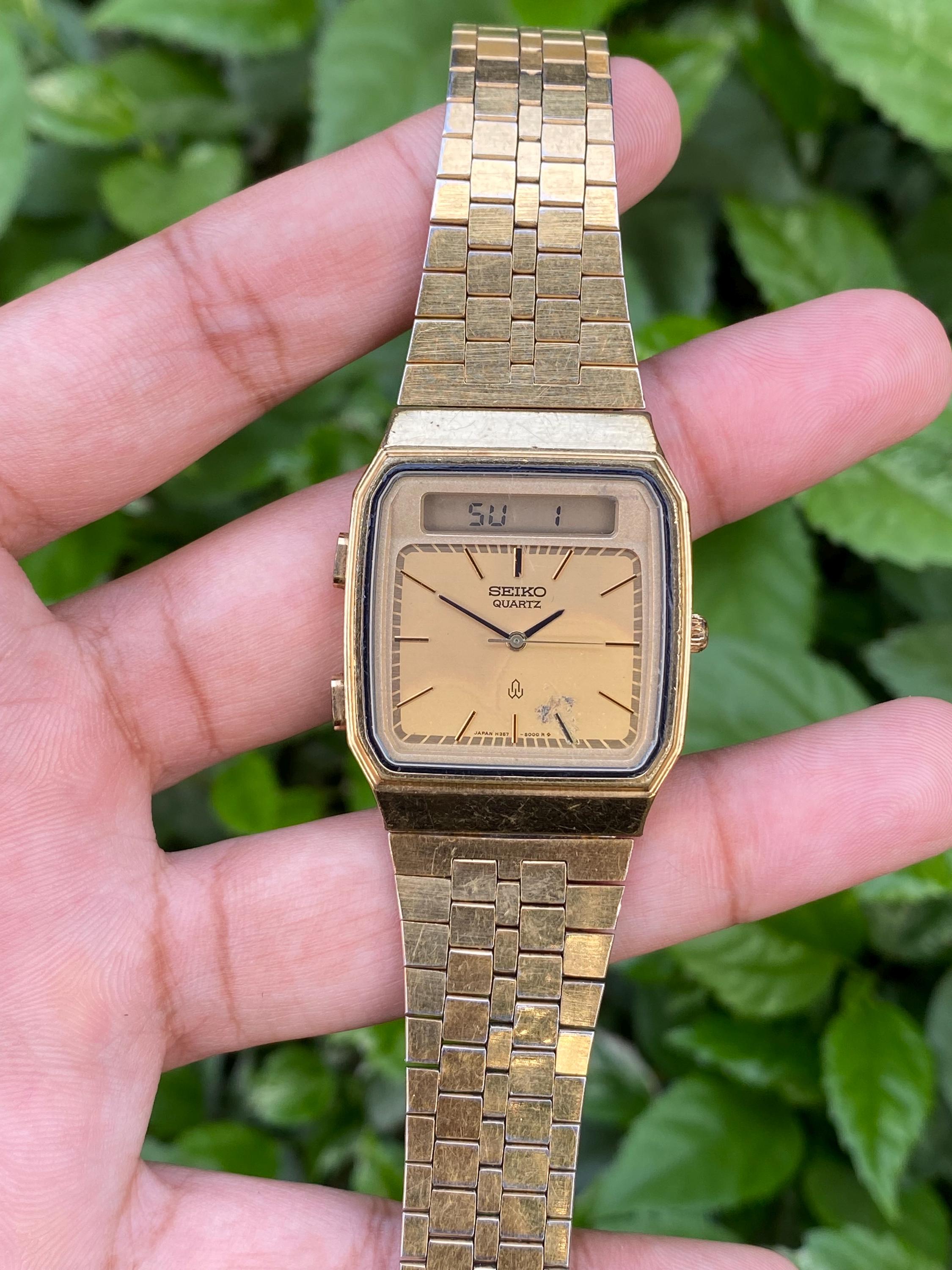 H357-5000 SEIKO セイコー Ana-digi ゴールド文字盤 for メンズ 