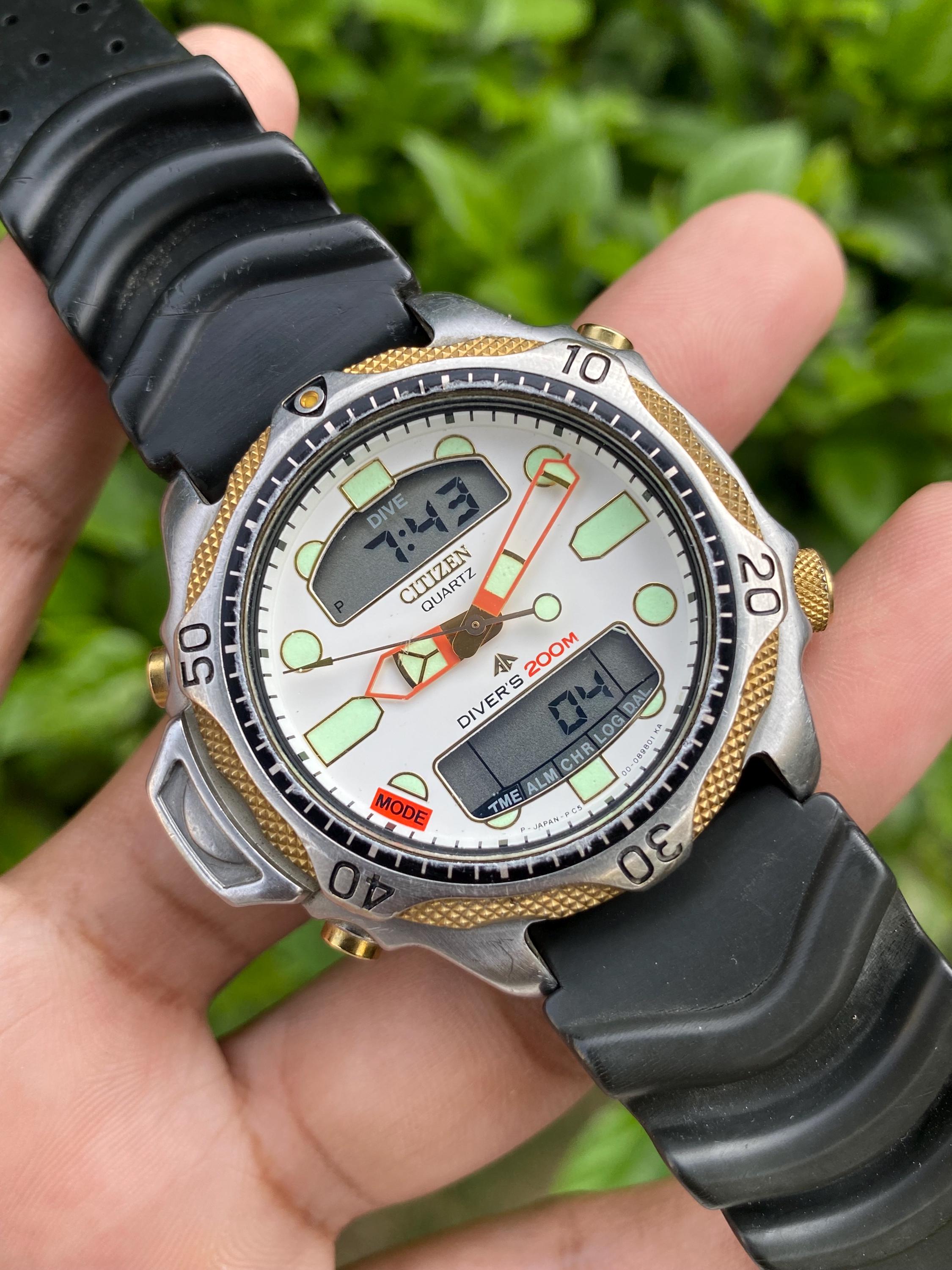 Rare Citizen Promaster Aqualand Diver 200m Anadigital Quartz C500