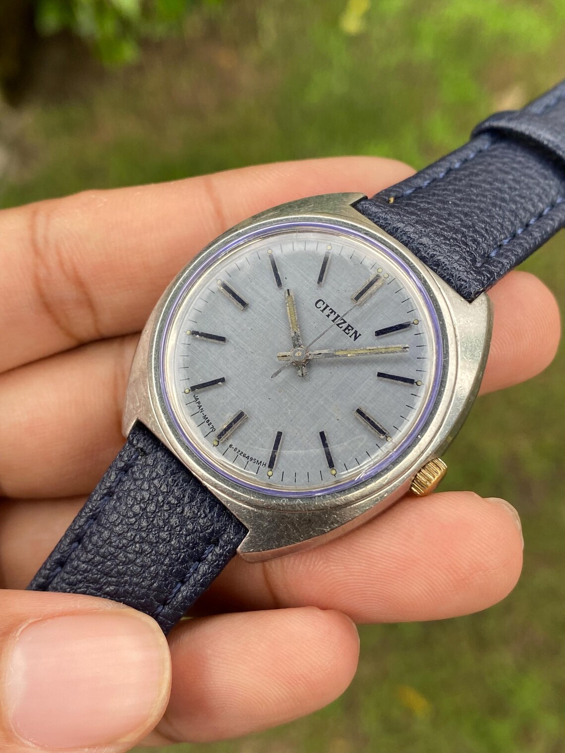 Vintage Rare Dress CITIZEN Manual 17 Jewels 4-821041 SMH Sire Blue Dial 8220 Wristwatch for Men's, photo 3 of 5