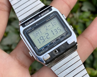 Vintage Rare Casio Dictionary 219 T-2000 Digital Quartz Japan Made Alarm not working, Wristwatch for Men's