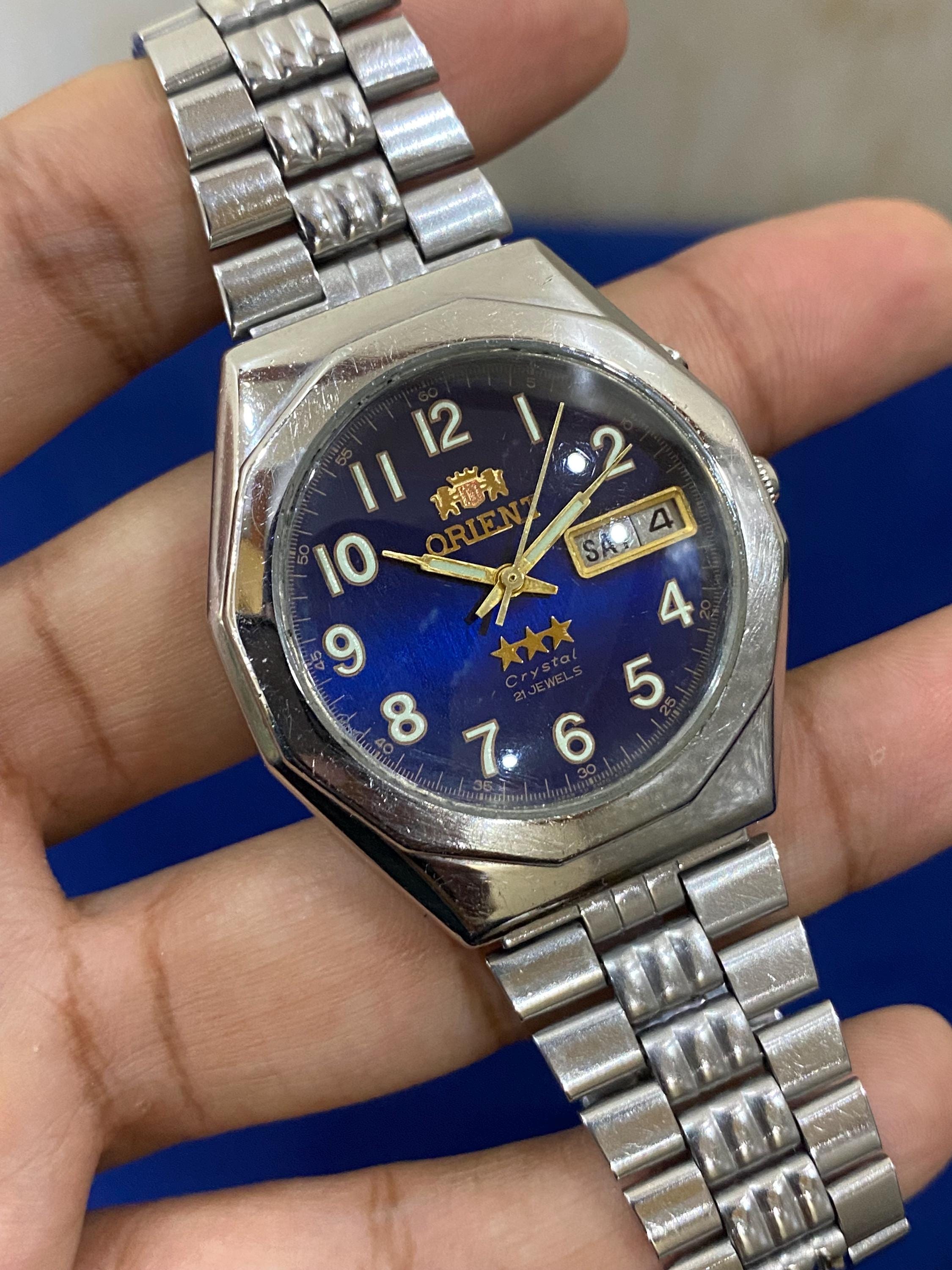 ORIENT オリエント スリースター 自動巻き カットガラス 代）デッドストック 12 未使用 Orient オリエント three star スリー