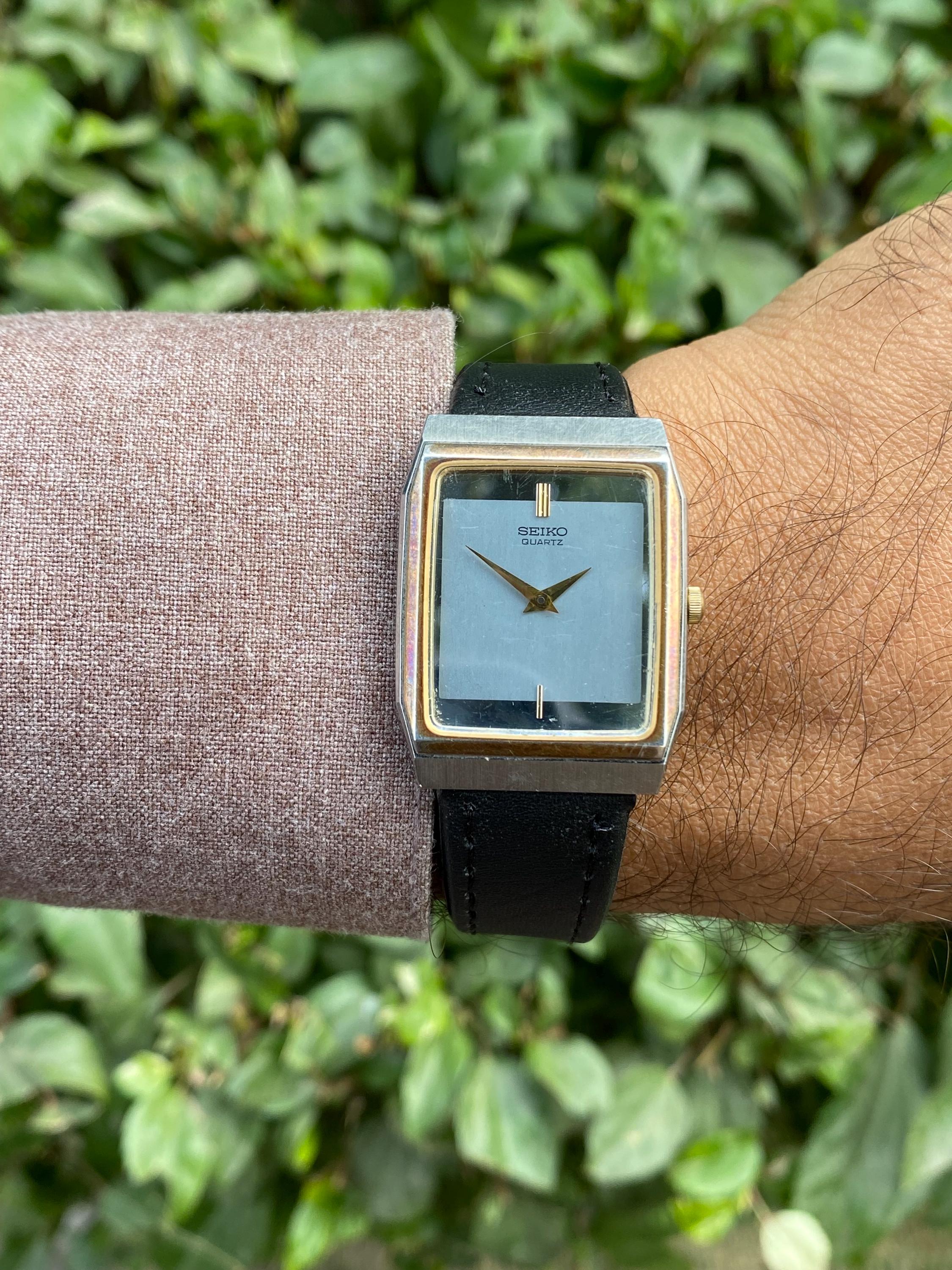 Vintage Rare April 1982, Seiko Tank Sample Quartz Silver Mirror